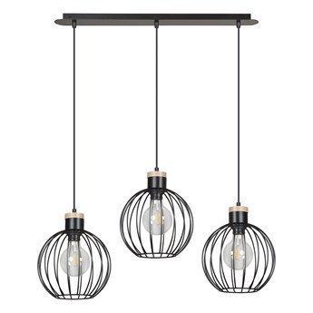BARBADO 3 BLACK 754/3 lampa wisząca loft skandynawska drewno