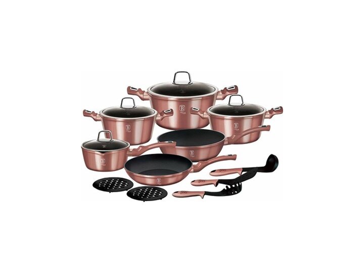 Zestaw garnków BERLINGER HAUS I-Rose Edition BH/6045 (15 elementów) Aluminium Kategoria Zestawy garnków i patelni