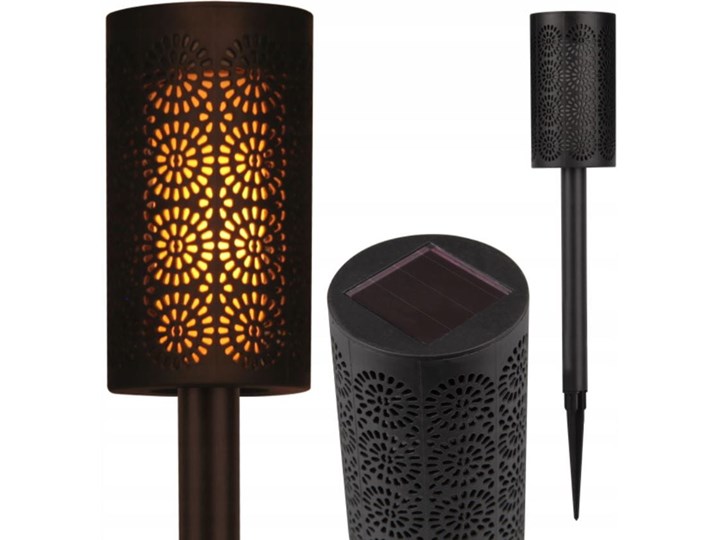 Lampa ogrodowa LED solarna wbijana 39cm płomień, pochodnia