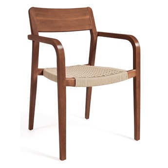 Krzesło do jadalni w ogrodzie - better - bezowy - drewno - rustykalny