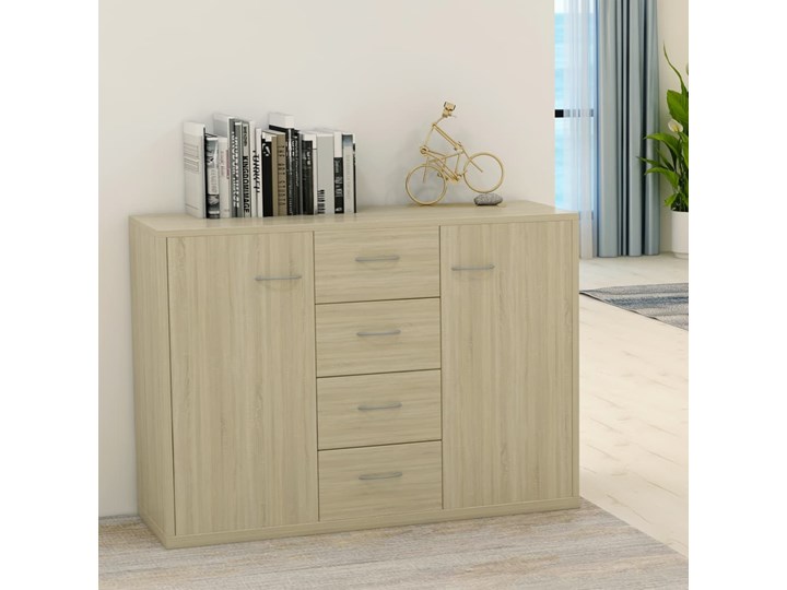 vidaXL Szafka, kolor dąb sonoma, 88 x 30 x 65 cm, płyta wiórowa Szerokość 88 cm Z szafkami i szufladami Płyta MDF Głębokość 30 cm Szerokość 105 cm Pomieszczenie Salon