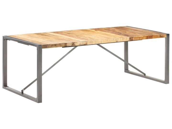 vidaXL Stół jadalniany, 220x100x75 cm, surowe, lite drewno mango Szerokość(n) 100 cm Stal Styl Industrialny