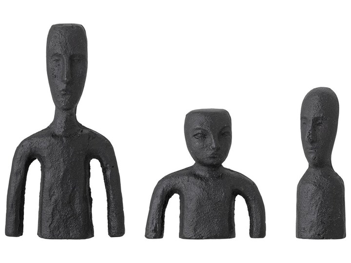 Zestaw trzech figurek dekoracyjnych Rhea 3x15 cm czarne