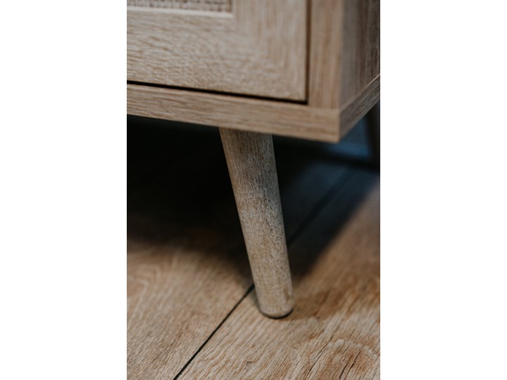 Szeroka komoda do salonu Bali 2S4D w stylu boho Głębokość 40 cm Kategoria Komody Płyta MDF Wysokość 70 cm Szerokość 180 cm Wysokość 71 cm Rattan Szerokość 150 cm Pomieszczenie Sypialnia