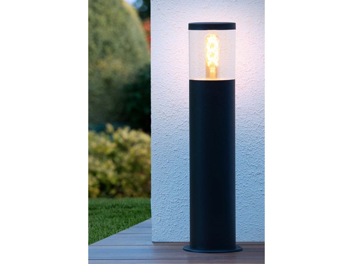 Czarny słupek ogrodowy Fedor 14899/50/30 okrągły outdoor metalowy Kategoria Lampy ogrodowe Kolor Szary