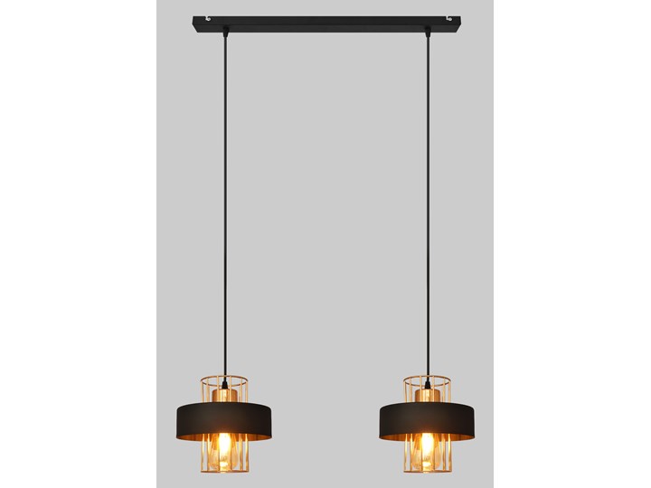 Lampa wisząca podwójna VOLTA W-L 1377/2 BK+BR Lampa z kloszem Metal Pomieszczenie Jadalnia Lampa druciana Styl Nowoczesny