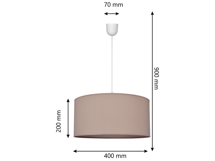Lampa wisząca pojedyncza ALBA beż Tkanina Lampa z abażurem Styl Skandynawski Tworzywo sztuczne Pomieszczenie Jadalnia