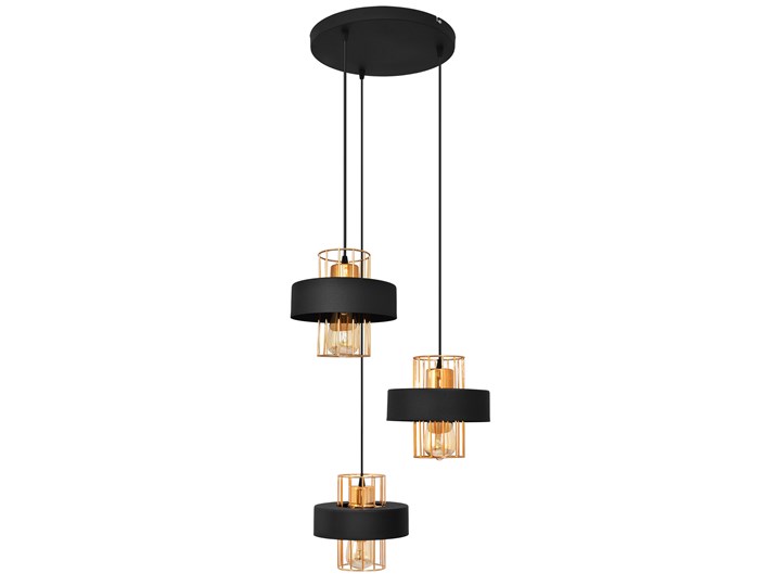 Lampa wisząca na kole VOLTA W-KD 1377/3 BK+BR Kategoria Lampy wiszące Lampa z kloszem Lampa druciana Metal Styl Nowoczesny