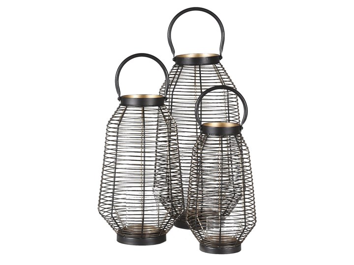 Lampion Joya latarnia 35 cm mały The Homecept Metal Kategoria Świeczniki i świece Szkło Kolor Szary