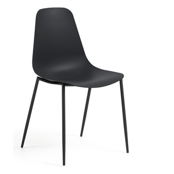 Krzesło do jadalni - whatts - czarny - plastik - nowoczesny