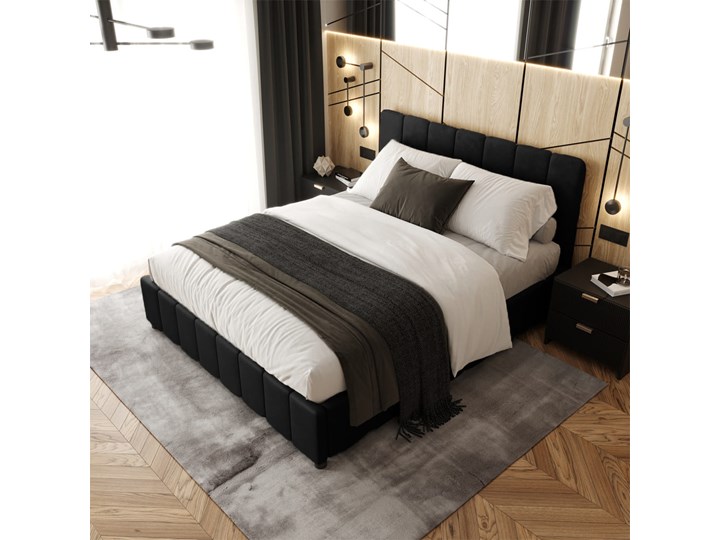 Łóżko tapicerowane 160x200  LEA z pojemnikiem na pościel kolor do wyboru Tkanina Kategoria Łóżka do sypialni Drewno Metal Rozmiar materaca 160x200 cm