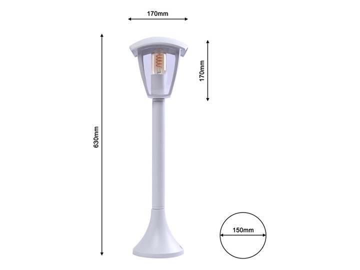 Biała lampa ogrodowa - N001-Xarius Kolor Biały Kategoria Lampy ogrodowe