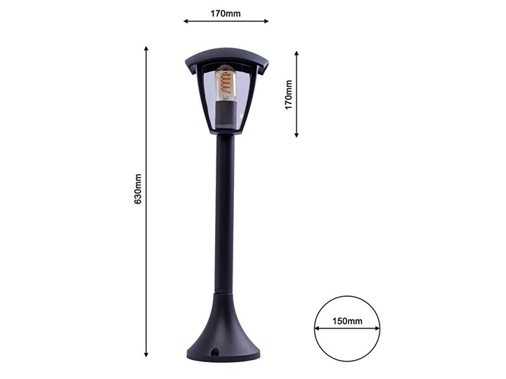 Stojąca lampa ogrodowa czarna - N001-Xarius Lampa stojąca Kolor Czarny
