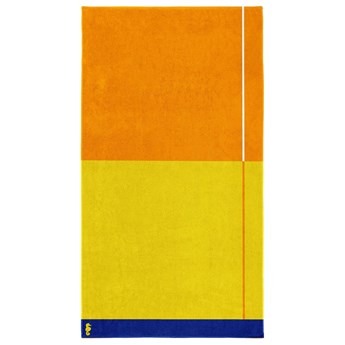 Ręcznik plażowy "Block" w kolorze żółto-pomarańczowym