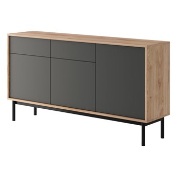 Komoda nowoczesna BASIC BK154 Grafit mat + Jackson Hickory