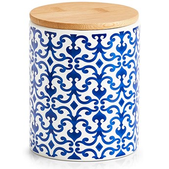 Pojemnik "Marokko" w kolorze niebiesko-białym - wys. 12,2 x Ø 9,5 cm