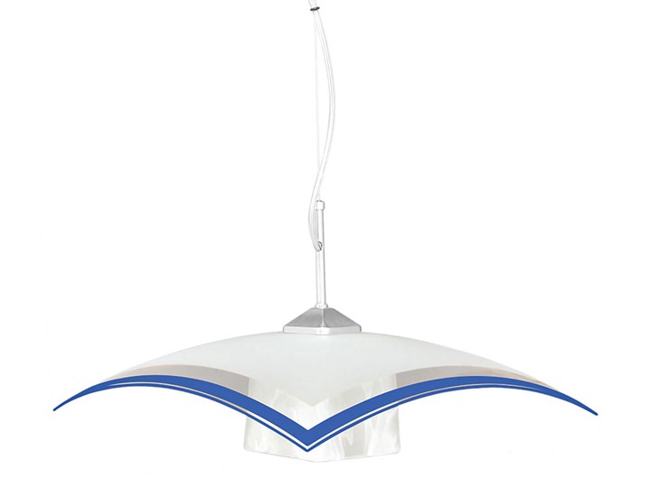 Biało-niebieska kuchenna lampa wisząca - S564-Kilma Lampa z kloszem Metal Szkło Pomieszczenie Kuchnia