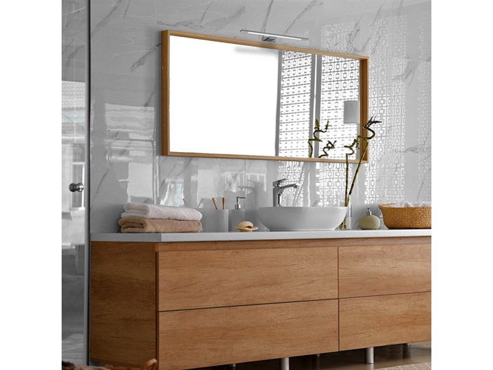Kinkiet łazienkowy LED srebrny - N015-Cortina 7W 40x12x4 cm Szkło Metal Kinkiet LED Funkcje Kinkiet LED