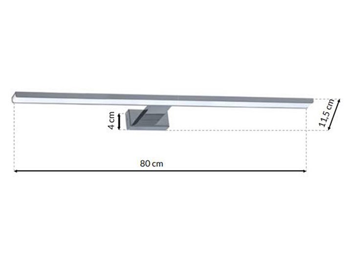 Srebrny kinkiet nad lustro - N017-Cortina 15W 80x11,5x4 cm Metal Szkło Kinkiet LED Styl Nowoczesny Kinkiet łazienkowy Kategoria Lampy ścienne