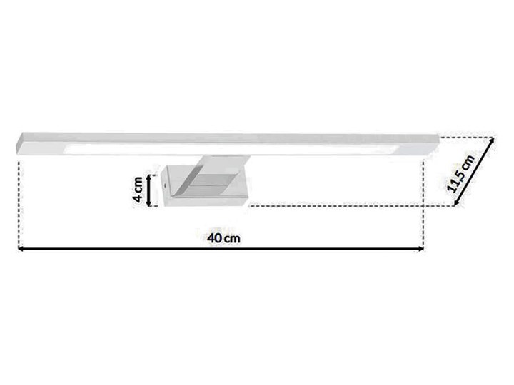 Biały kinkiet LED - N015-Cortina 7W 40x12x4 cm Metal Kinkiet łazienkowy Szkło Styl Nowoczesny