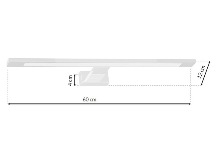 Biały kinkiet nad lustro N-014-Cortina 12W 60x11,5x4 cm Kinkiet LED Metal Kinkiet łazienkowy Szkło Styl Nowoczesny