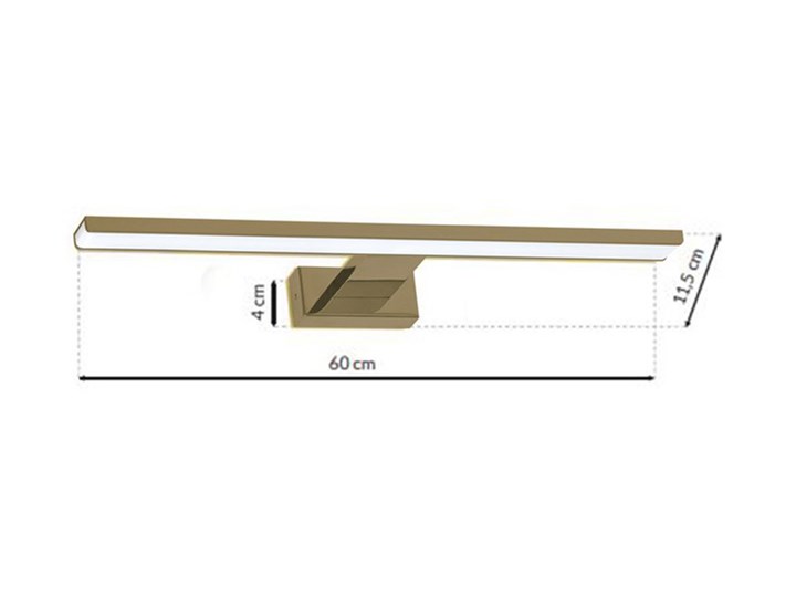 Kinkiet LED nad lustro miodowy - N014-Cortina 13,8W 60x11,5x4 cm Szkło Metal Kinkiet łazienkowy Funkcje Kinkiet nad lustro
