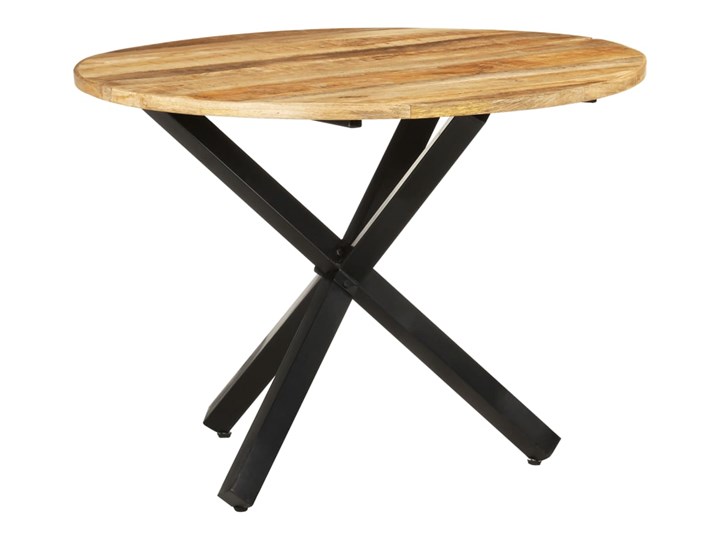 vidaXL Okrągły stół jadalniany, 100x100x75 cm, surowe drewno mango Stal Kolor Beżowy