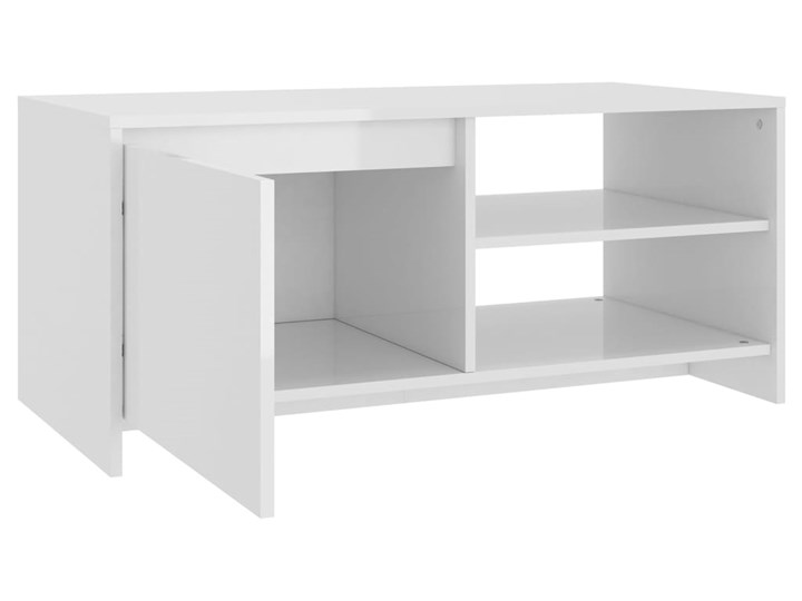 vidaXL Stolik kawowy, biały o wysokim połysku, 102x50x45 cm Kategoria Stoliki i ławy Długość 102 cm Drewno Styl Nowoczesny