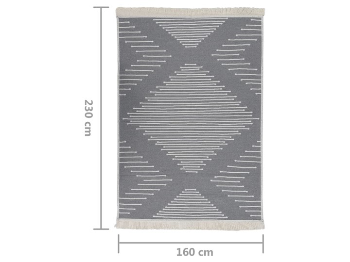 vidaXL Dywanik, ciemnoszary, 160x230 cm, bawełniany Prostokątny Bawełna Dywaniki Dywany Kategoria Dywany