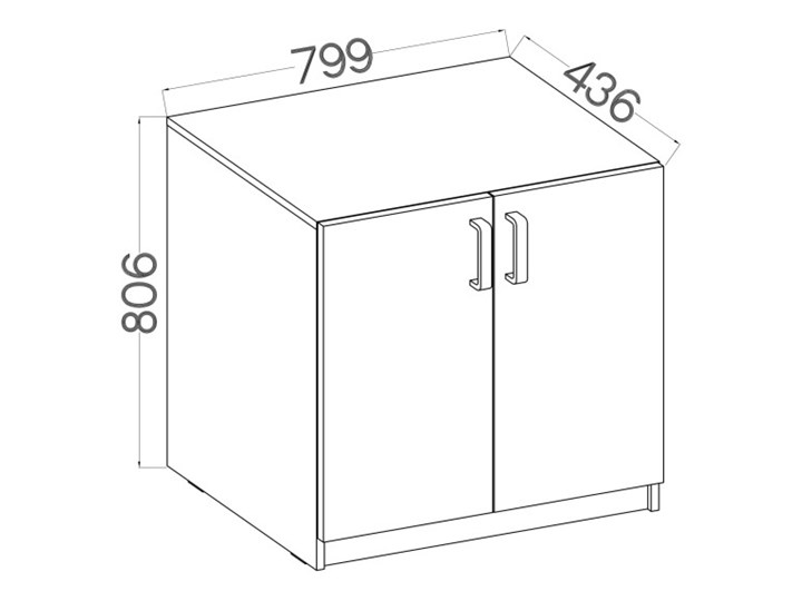 Praktyczna Szafka Biurowa 80 cm MALTA 102 Płyta meblowa Kategoria Szafki i regały Metal Głębokość 44 cm Płyta MDF Płyta laminowana Pomieszczenie Biuro i pracownia