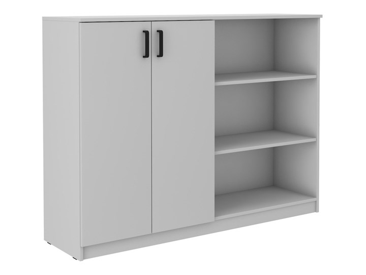Duża Komoda Biurowa 158 cm MALTA 830 Płyta MDF Wykończenie Mat Z szafkami Szerokość 105 cm Wysokość 55 cm Kolor Szary