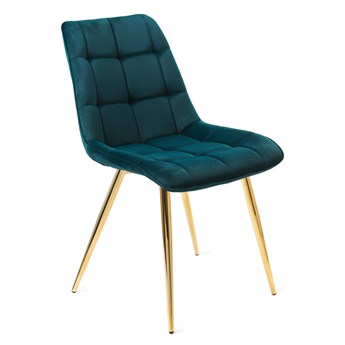 Krzesło CHIC welurowe turkusowe 44x57x88 cm - Homla