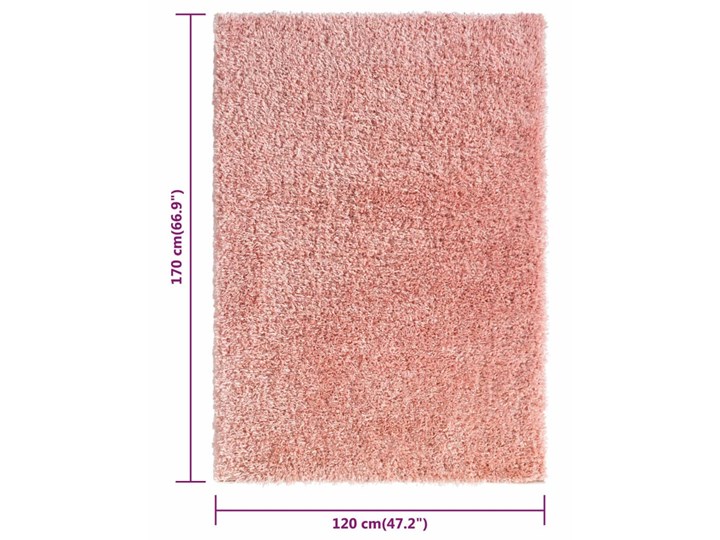 vidaXL Dywan shaggy z wysokim runem, różowy, 120x170 cm, 50 mm Prostokątny Dywany Dywaniki Poliester Kategoria Dywany