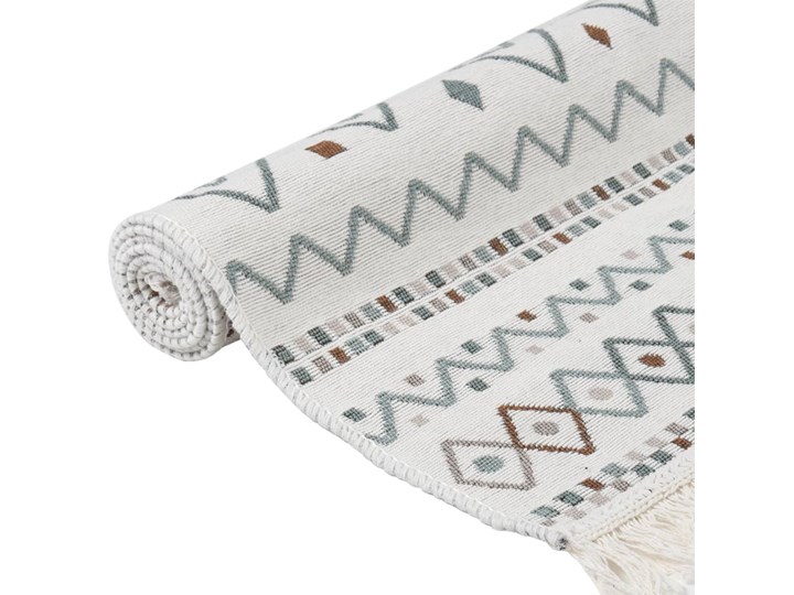 vidaXL Dywanik beżowo-niebieski 80x300 cm bawełniany Dywany Dywaniki Bawełna Prostokątny Wzór Geometryczny