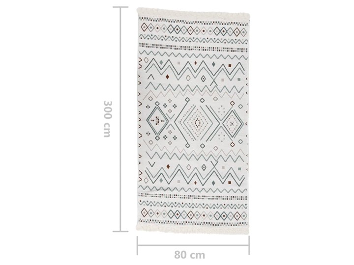 vidaXL Dywanik beżowo-niebieski 80x300 cm bawełniany Dywany Bawełna Kolor Szary Dywaniki Prostokątny Kategoria Dywany