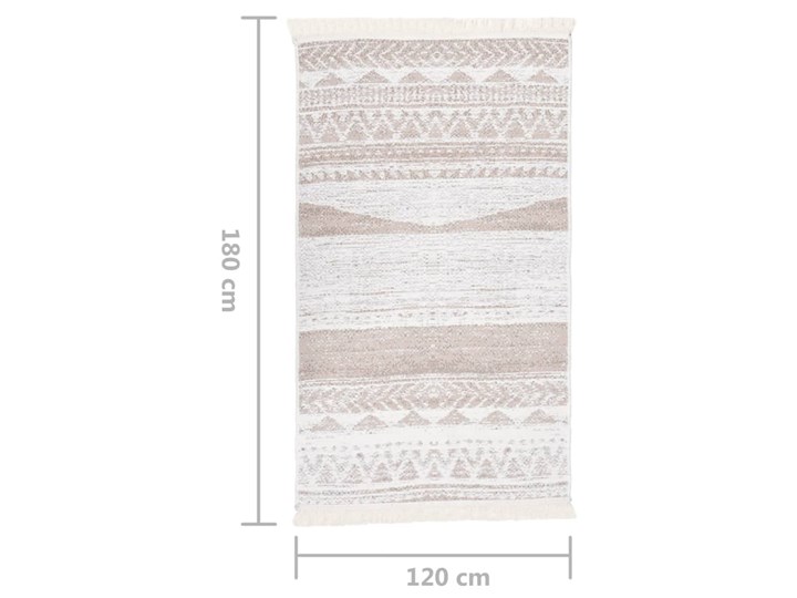 vidaXL Dywan, beżowy, 120x180 cm, bawełniany Dywany Bawełna Dywaniki Kategoria Dywany Prostokątny Wzór Abstrakcyjny