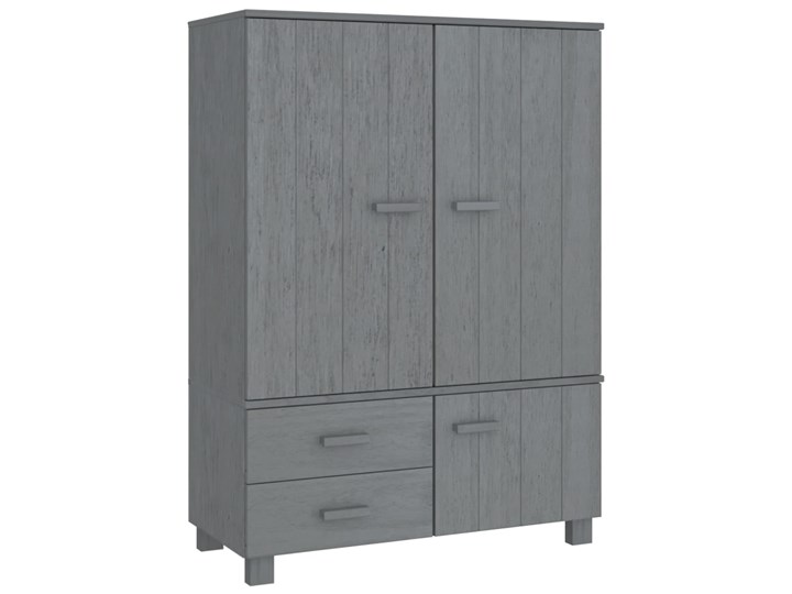 vidaXL Szafa garderobiana, ciemnoszara, 99x45x137 cm, drewno sosnowe Płyta laminowana Głębokość 42 cm Szerokość 99 cm Głębokość 45 cm Kategoria Szafy do garderoby Płyta MDF Pomieszczenie Garderoba
