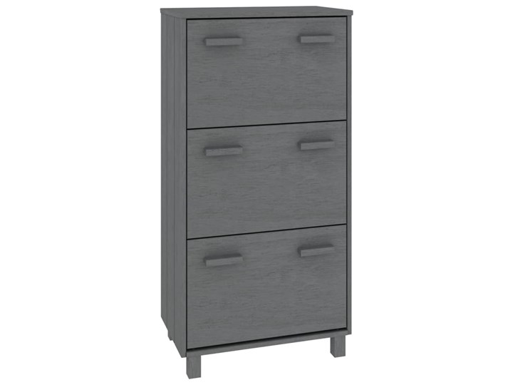 vidaXL Szafka na buty, ciemnoszara 59,5x35x117 cm, lite drewno sosnowe Płyta laminowana Szerokość 60 cm Płyta MDF Sosna Tworzywo sztuczne Głębokość 35 cm Kategoria Szafki i regały