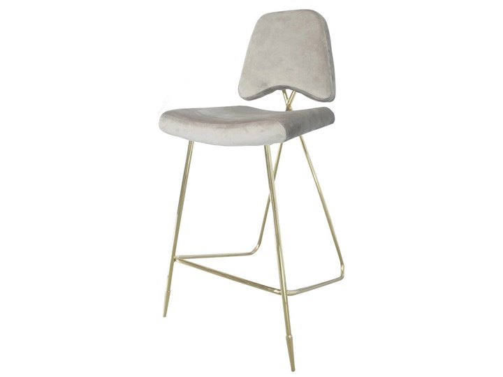 Krzesło barowe nowoczesne tapicerowane Salvadore złote/brązowe 47/59/124 cm