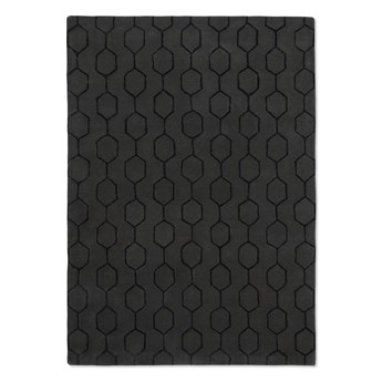 Czarno grafitowy nowoczesny cienki dywan Gio Noir 039105
