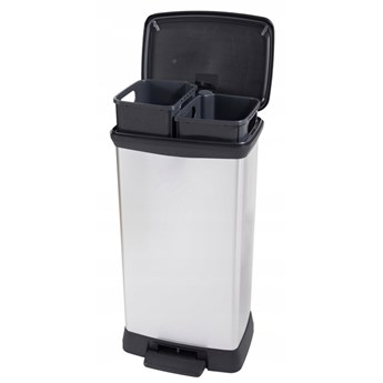 Kosz na śmieci Curver Duo metalizowany 23L+23L z pedałem