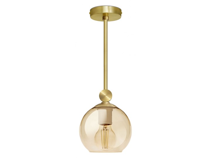 Prosta złota mosiężna lampa wisząca GB-S1 Szkło Lampa z kloszem Stal Mosiądz Metal Kolor Złoty