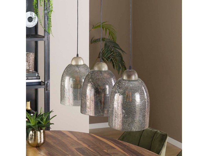 Lampa wisząca Sphere Clearstone 3L 102 cm klosze szklane kamienne Szkło Lampa z kloszem Kategoria Lampy wiszące