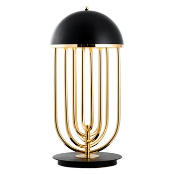 Złoto-czarna lampa stołowa Bottega
