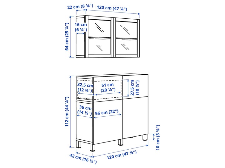 IKEA BESTÅ Kombinacja regałowa z drzw/szuf, Dąb bejcowany na biało/Lappviken/Stubbarp dąb bejcowany biało szk bezbarwne, 120x42x213 cm Kolor Biały Kategoria Zestawy mebli do sypialni
