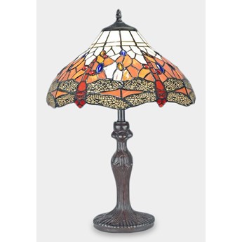 Lampa Witrażowa w Stylu Tiffany Ważka Oranż