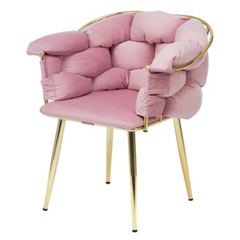 Krzesło glamour / różowy welur CHIC