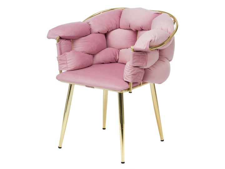 Krzesło glamour / różowy welur CHIC Tkanina Tworzywo sztuczne Metal Typ Tapicerowane