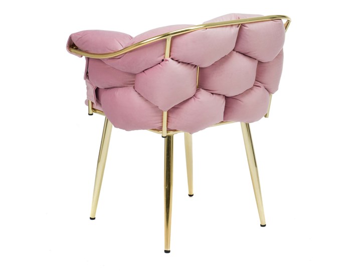 Krzesło glamour / różowy welur CHIC Tkanina Tworzywo sztuczne Rodzaj(n) Krzesła Metal Pomieszczenie Salon