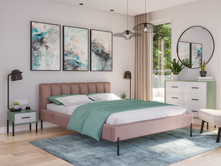 Łóżko tapicerowane 140x200 MILAN / kolory do wyboru Drewno Tkanina Kategoria Łóżka do sypialni